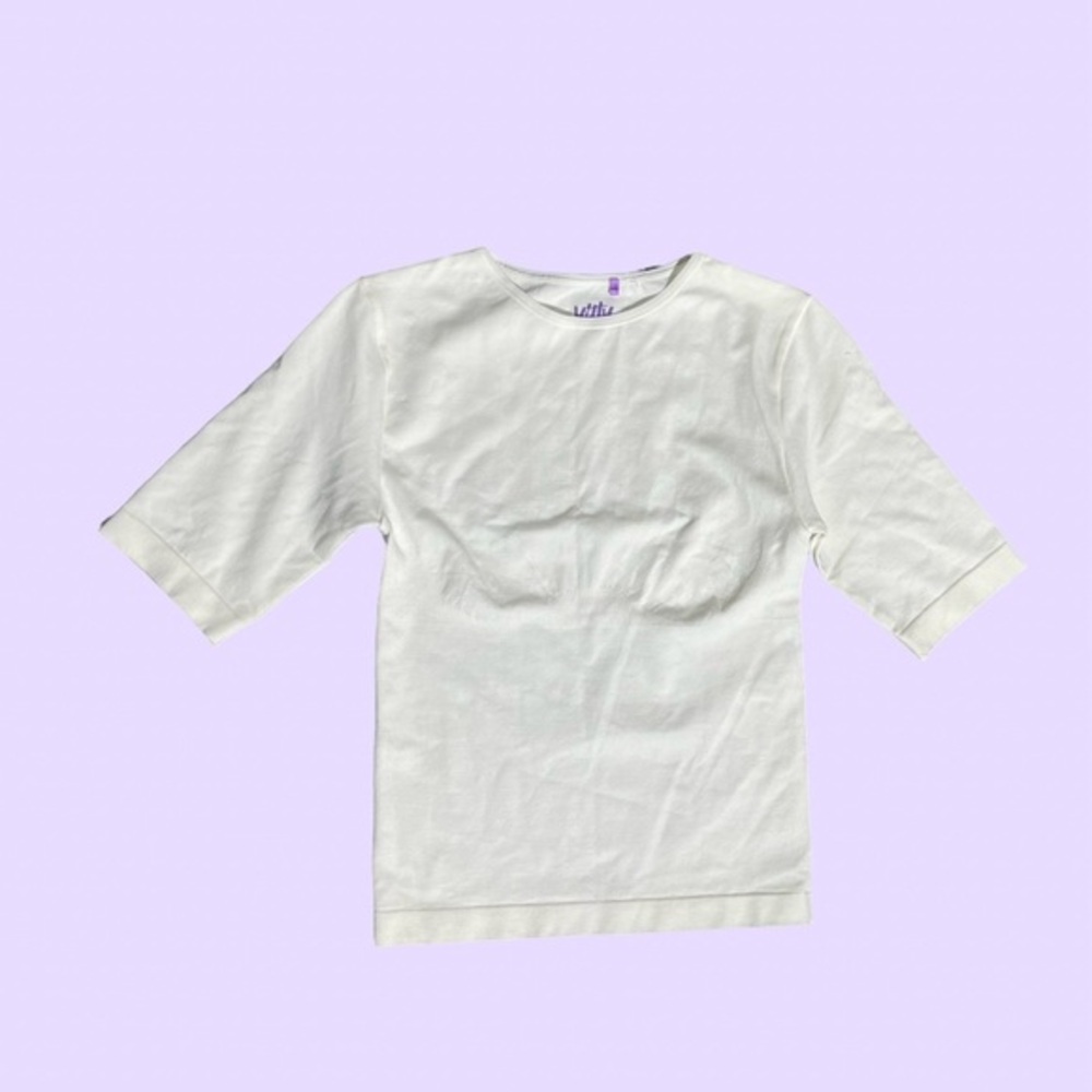 Yitty‎ By Lizzo Shapeware Shirt Womens Medium Shaping Crop Top 3/4 Sleeve